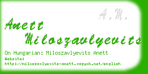 anett miloszavlyevits business card
